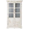 Vitrine aus Mangoholz, B 105 cm, weiß antik Avignon